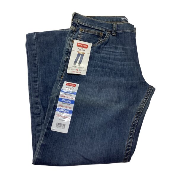 Wrangler Boy's Five Star Premium Denim Jeans Straight Stretch Size 14 Husky New - Picture 3 of 4